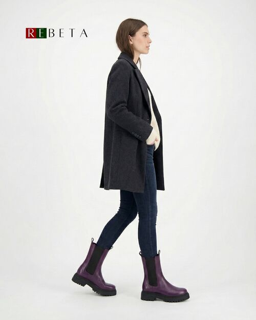 REBETA Deri Kadın Bot Mor