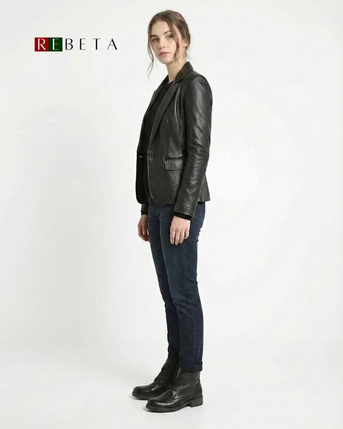 REBETA Deri Kadın Siyah Bot