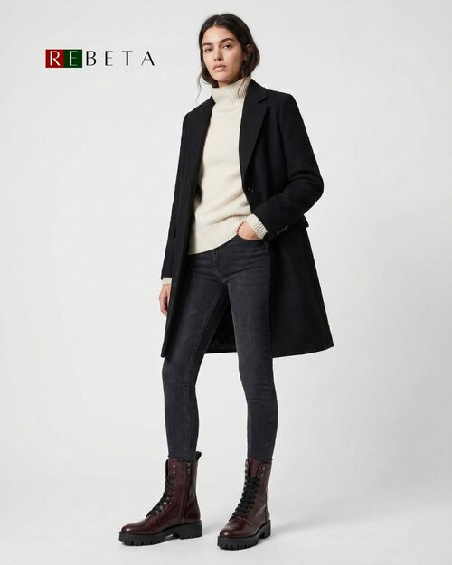 REBETA Deri Kadın Uzun Bordo Bot Açma