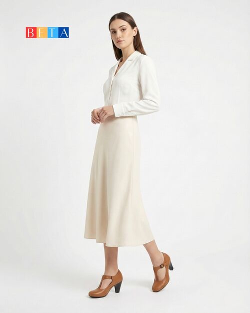 BETA Deri Kadın Topuklu Taba Ayakkabı