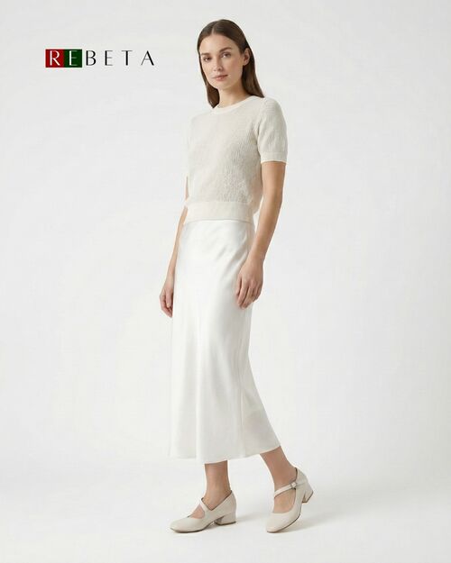 REBETA Deri Kadın Bağlamalı Topuklu Bej Ayakkabı