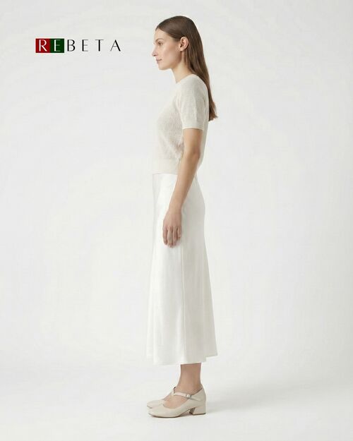 REBETA Deri Kadın Bağlamalı Topuklu Bej Ayakkabı