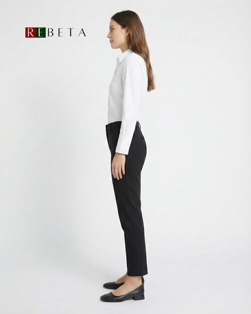 REBETA Deri Kadın Siyah Topuklu Babet