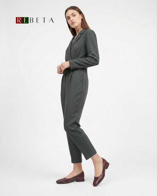 REBETA Deri Kadın Topuklu Babet Bordo