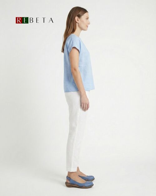 REBETA Deri Kadın Sandalet Mavi