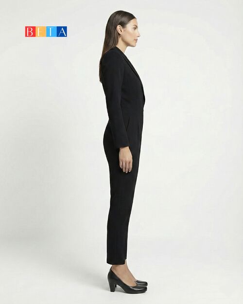 BETA Deri Kadın Topuklu Siyah Ayakkabı