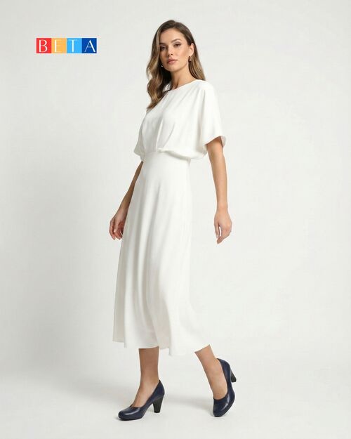 BETA Deri Kadın Topuklu Lacivert Ayakkabı