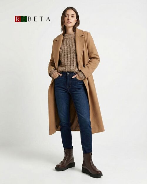 REBETA Deri Kadın Önü Fermuarlı Kahverengi Bot