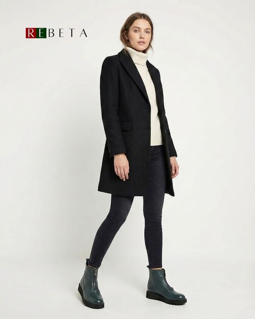 REBETA Deri Kadın Önü Fermuarlı Yeşil Bot