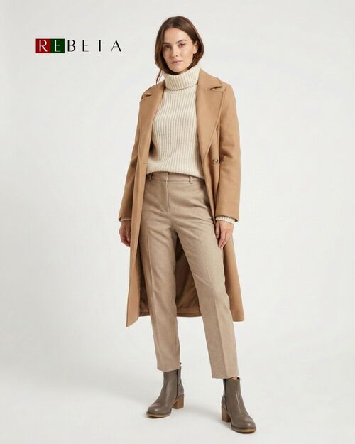 REBETA Deri Kadın Topuklu Vizon Bot