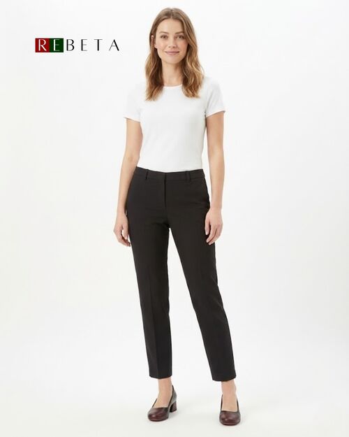 REBETA Deri Kadın Siyah Topuklu Ayakkabı Kombin