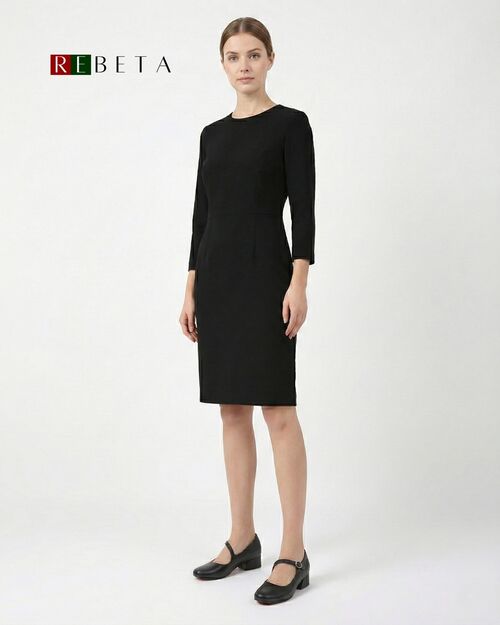 REBETA Deri Kadın Bağlamalı Topuklu Siyah Ayakkabı