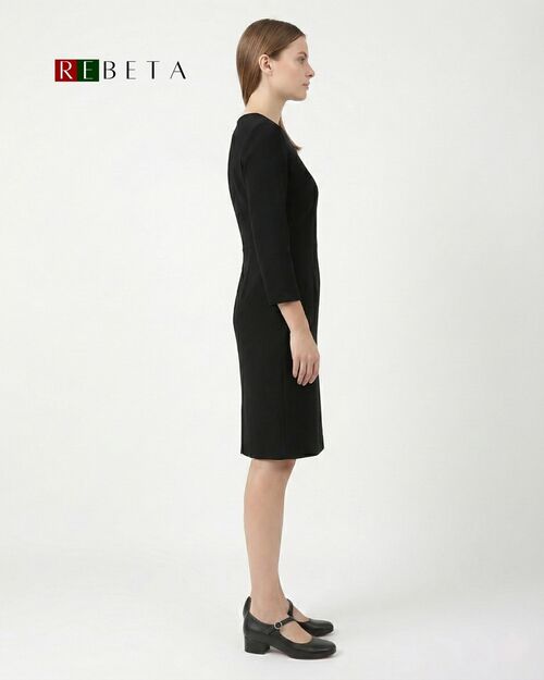 REBETA Deri Kadın Bağlamalı Topuklu Siyah Ayakkabı