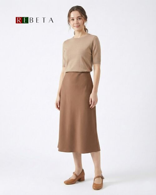 REBETA Deri Kadın Bağlamalı Topuklu Taba Ayakkabı