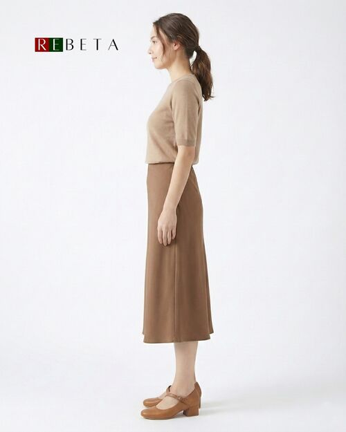 REBETA Deri Kadın Bağlamalı Topuklu Taba Ayakkabı