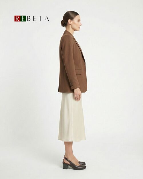 REBETA Deri Kadın Arkası Açık Topuklu Kahve Sandalet