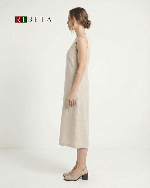 REBETA Deri Kadın Arkası Açık Topuklu Vizon Sandalet