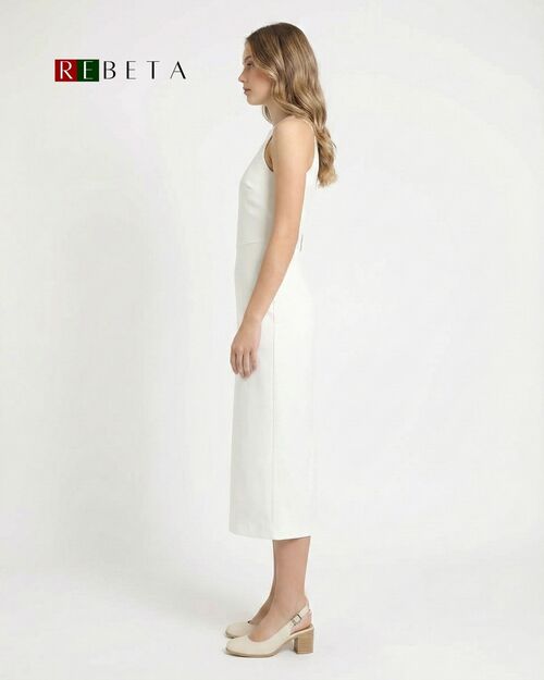 REBETA Deri Kadın Arkası Açık Topuklu Bej Sandalet