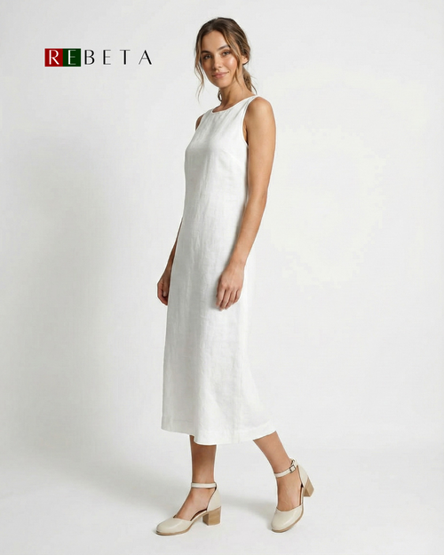 REBETA Deri Kadın Bilekten Bağlamalı Topuklu Bej Ayakkabı