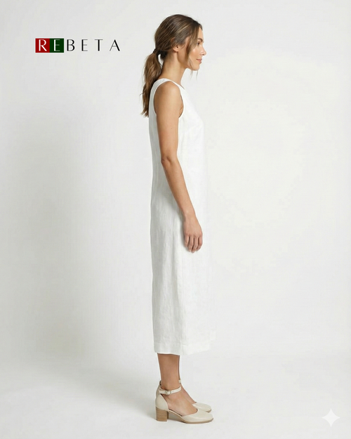 REBETA Deri Kadın Bilekten Bağlamalı Topuklu Bej Ayakkabı