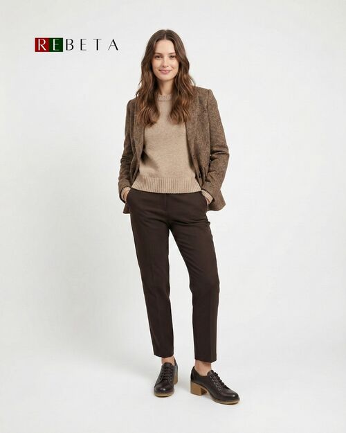 REBETA Deri Kadın Bağcıklı Topuklu Kahverengi Ayakkabı