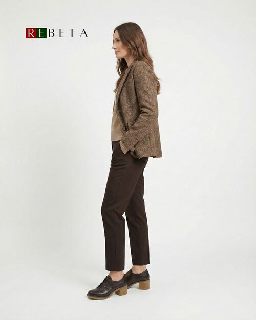 REBETA Deri Kadın Bağcıklı Topuklu Kahverengi Ayakkabı