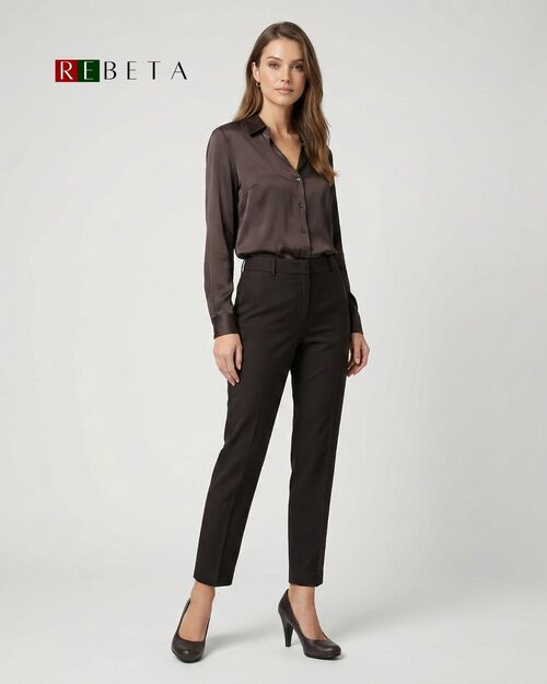 REBETA Deri Kadın Topuklu Ayakkabı Kahve