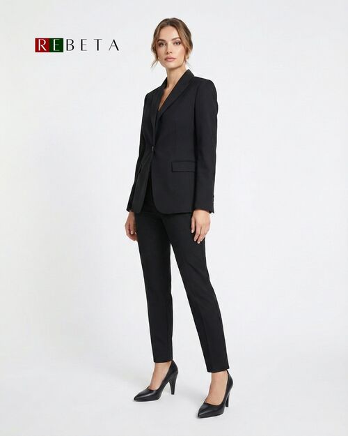 REBETA Deri Kadın Sivri Burunlu Topuklu Siyah Ayakkabı