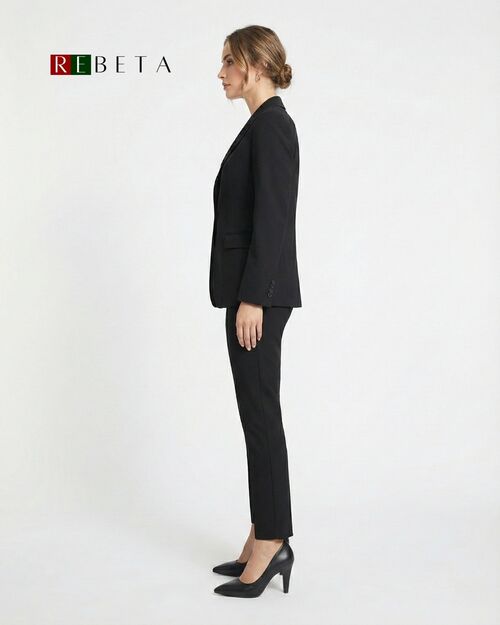 REBETA Deri Kadın Sivri Burunlu Topuklu Siyah Ayakkabı