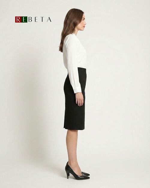 REBETA Deri Kadın Topuklu Siyah Ayakkabı