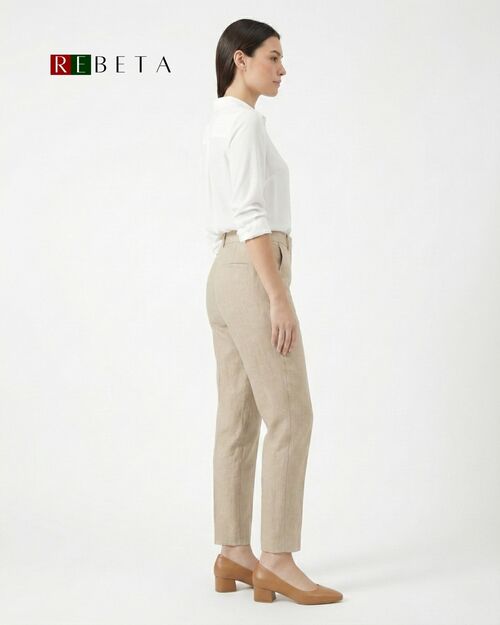 REBETA Deri Kadın Sivri Burun Taba Topuklu Ayakkabı