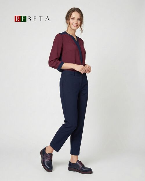 REBETA Deri Kadın Mor Kombin Ayakkabı