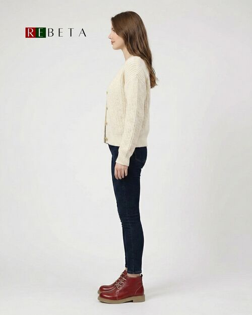 REBETA Deri Kadın Bağcıklı Kırmızı Bot