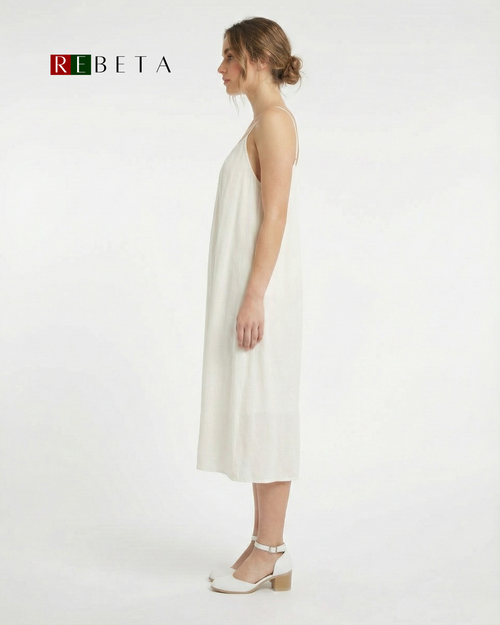 REBETA Deri Kadın Bilekten Bağlamalı Topuklu Beyaz Ayakkabı