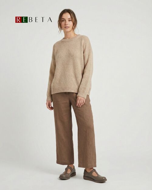 REBETA Deri Kadın Pencere Detaylı Vizon Ayakkabı