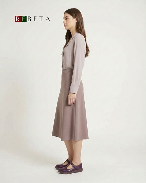 REBETA Deri Kadın Pencere Detaylı Mor Ayakkabı