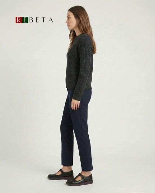 REBETA Deri Kadın Pencere Detaylı Bordo Tabanlı Siyah Ayakkabı