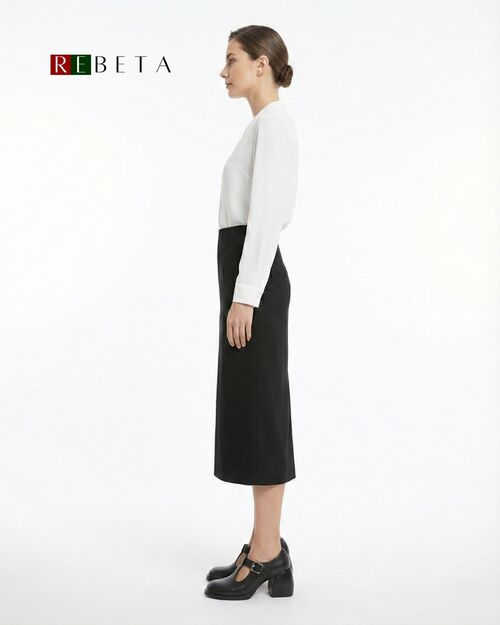 REBETA Deri Kadın Topuklu Ayakkabı Siyah