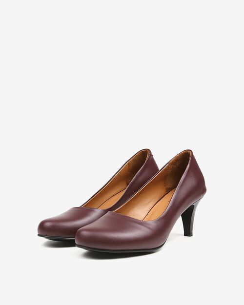 REBETA Deri Kadın Topuklu Bordo Ayakkabı
