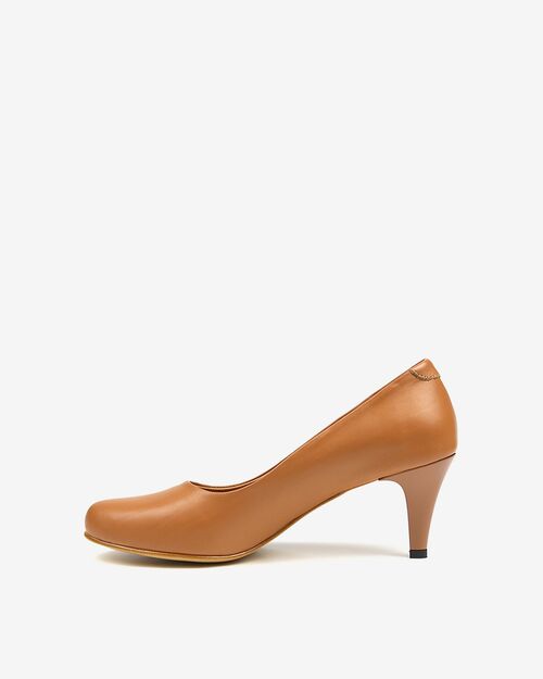 REBETA Deri Kadın Topuklu Taba Ayakkabı