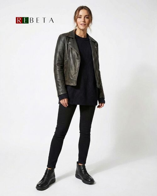 REBETA Deri Kadın Bot Siyah