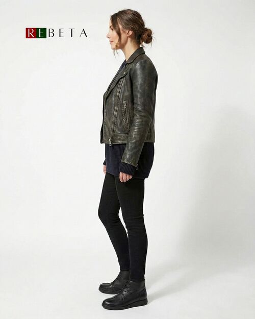 REBETA Deri Kadın Bot Siyah