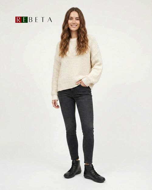 REBETA Deri Kadın Bot Siyah