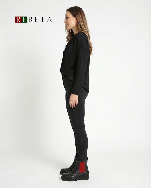 REBETA Deri Kadın Bot Siyah