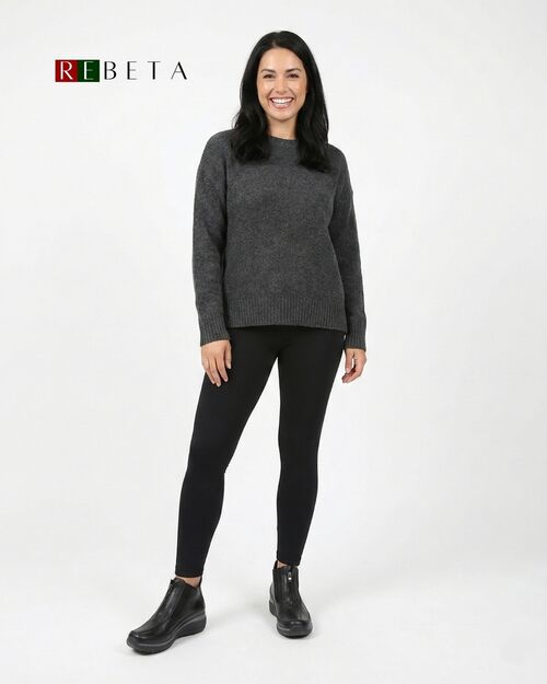 REBETA Deri Kadın Yüksek Tabanlı Siyah Bot