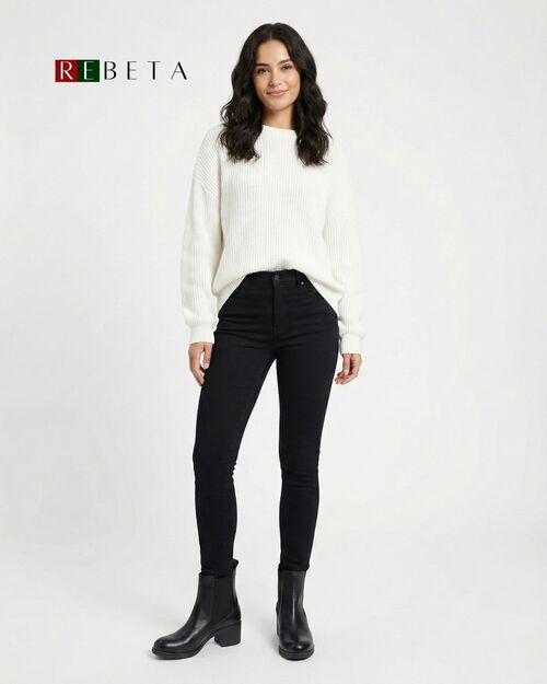 REBETA Deri Kadın Bot Siyah