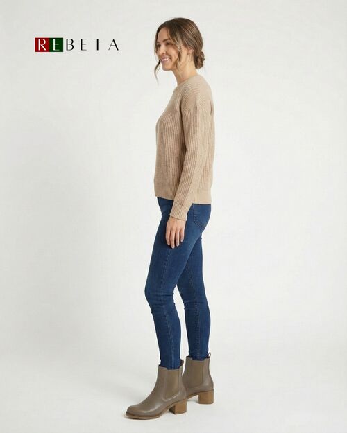 REBETA Deri Kadın Vizon Bot