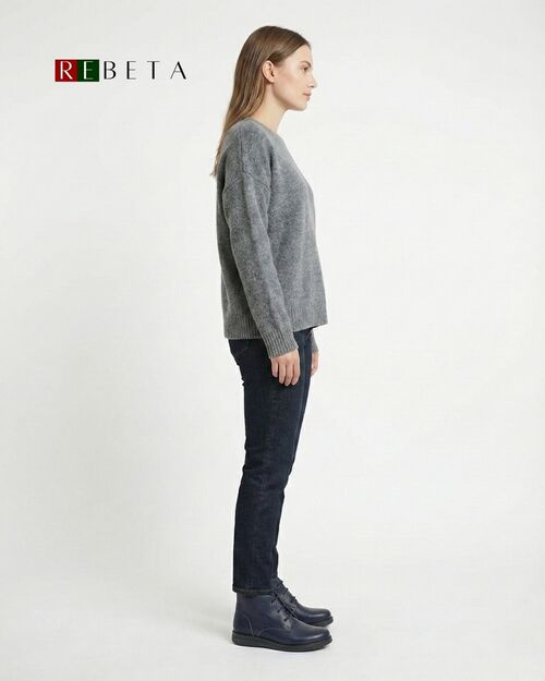 REBETA Deri Kadın Lacivert Bot