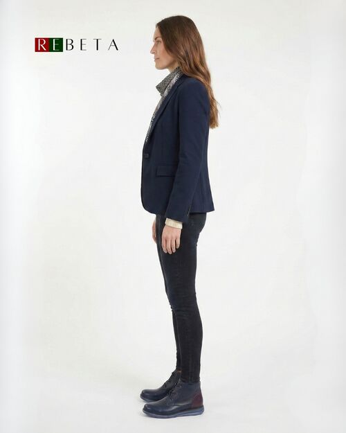 REBETA Deri Kadın Lacivert Kombin Bot