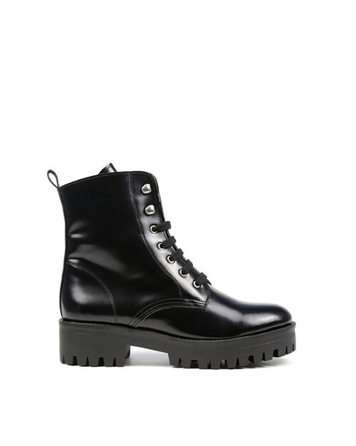 REBETA Deri Kadın Bot Siyah Açma